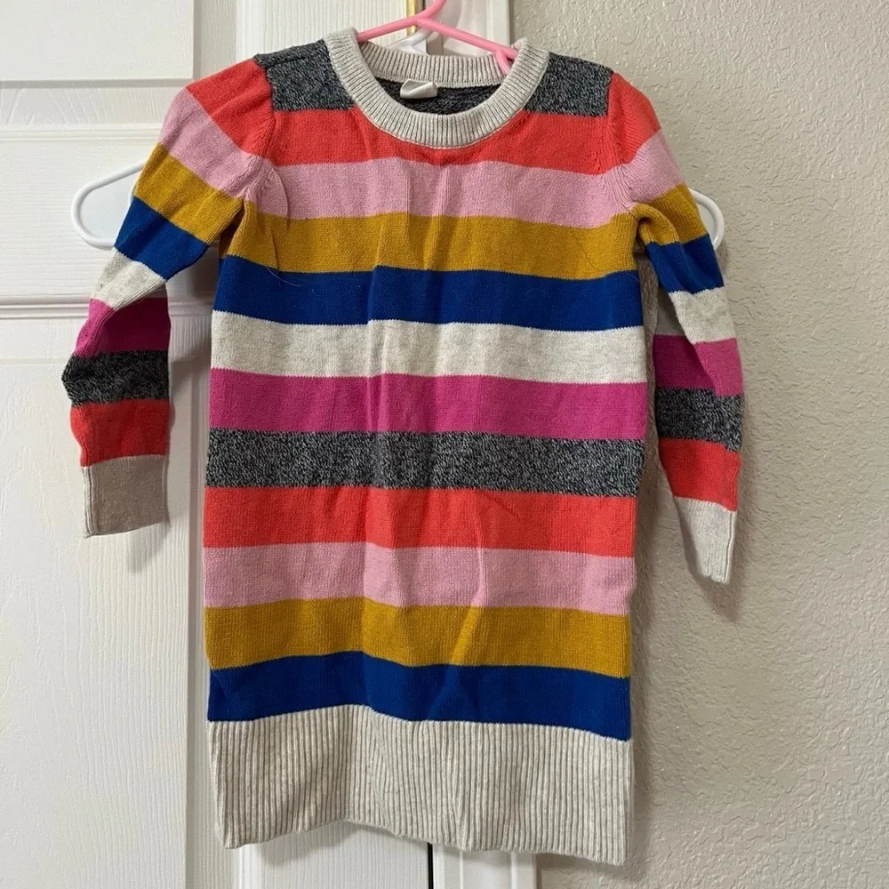 Baby Gap Multicolor Y2K Stripe Sweater Dress Toddler Girl 2T